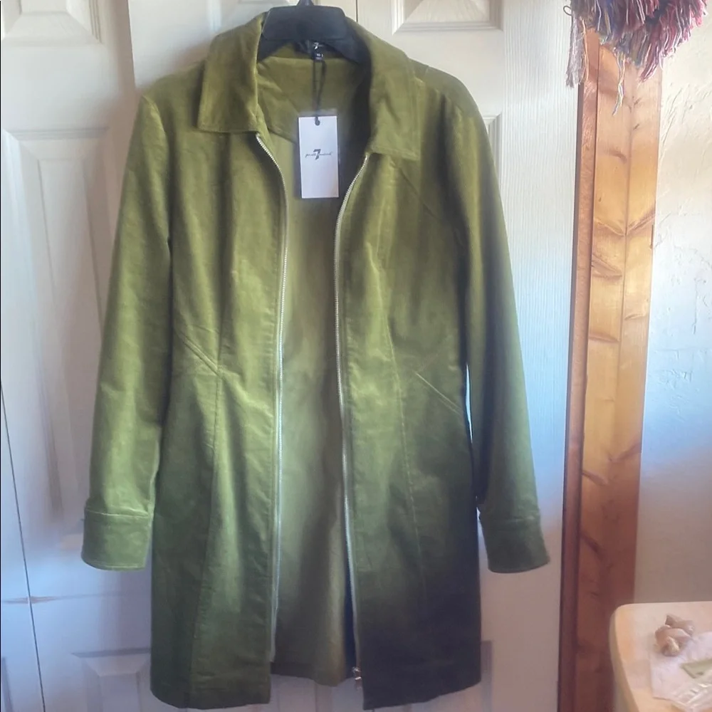 7 For All Mankind NWT Avec Les Filles Zip Up Long Sleeve Corduroy Shirtdress - Picture 8 of 14